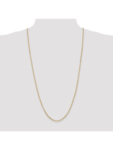 14k Yellow Gold 2.25mm Flat Figaro Chain Necklace