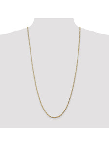 14k Yellow Gold 2.75mm Flat Figaro Chain Necklace