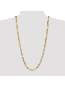 14k Yellow Gold 6.25mm Flat Figaro Chain Necklace