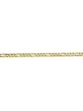 Load image into Gallery viewer, 10k Yellow Gold 3mm Wide Figaro Chain Necklace