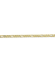 10k Yellow Gold 3mm Wide Figaro Chain Necklace