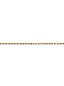10k Yellow Gold 2mm Handmade Rope Chain Necklace