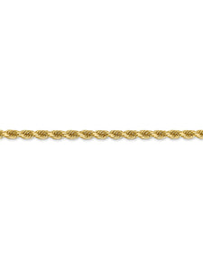 14k Yellow Gold 3.5mm Rope Chain Necklace