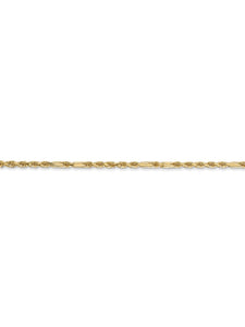 14k Yellow Gold 2mm Wide Milano Rope Chain Necklace