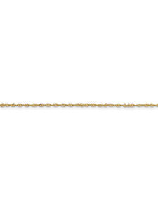 14k Yellow Gold 1.1mm Wide Singapore Chain Necklace