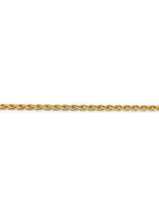 14k Yellow Gold 3mm Parisian Wheat Chain Necklace
