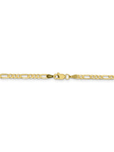 Load image into Gallery viewer, 10k Yellow Gold 3mm Wide Figaro Chain Necklace