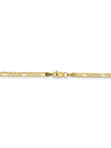 10k Yellow Gold 3mm Wide Figaro Chain Necklace