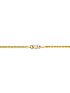 10k Yellow Gold 1.75mm Handmade Rope Chain Necklace