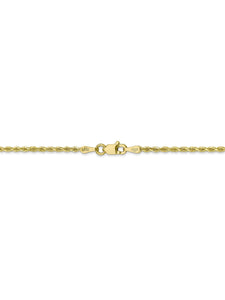10k Yellow Gold 2mm Handmade Rope Chain Necklace