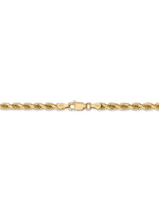 14k Yellow Gold 4mm Rope Chain Necklace