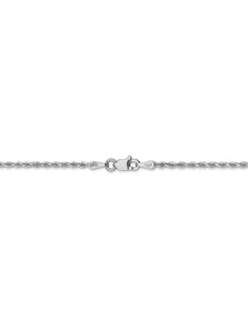 14k White Gold 1.8mm Wide Rope Chain Necklace