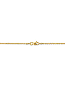 14k Yellow Gold 1.5mm Handmade Regular Rope Chain Necklace