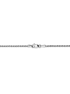 14k White Gold 1.3mm Machine Made D/C Rope Chain Necklace