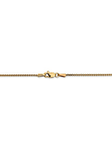 14k Yellow Gold 1.25mm Wide Wheat Chain Necklace