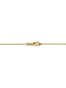 14k Yellow Gold 0.8mm Octagon Snake Chain Necklace