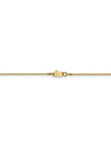 14k Yellow Gold 0.9mm Wide Box Chain Necklace
