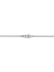 14k White Gold 1mm Wide Polished Box Chain Necklace