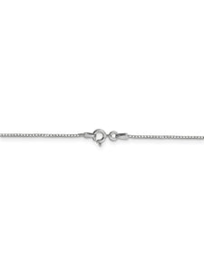 14k White Gold 0.9mm Wide Solid Box Chain Necklace
