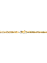 Load image into Gallery viewer, 14k Yellow Gold 2.25mm Flat Figaro Chain Necklace