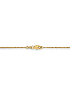 14k Yellow Gold 1mm Wide Cable Chain Necklace
