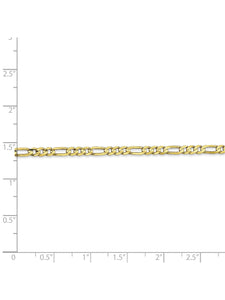 10k Yellow Gold 3mm Wide Figaro Chain Necklace