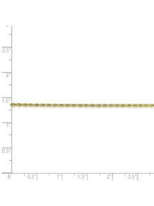 10k Yellow Gold 1.75mm Handmade Rope Chain Necklace