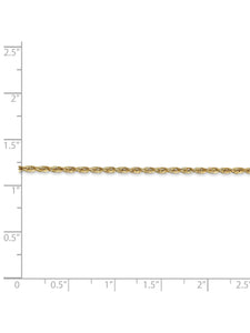 14k Yellow Gold 2mm Quadruple Rope Chain Necklace