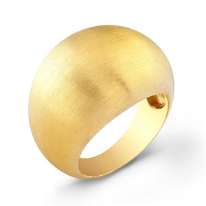 Sterling Silver Gold Plated Dome Ring