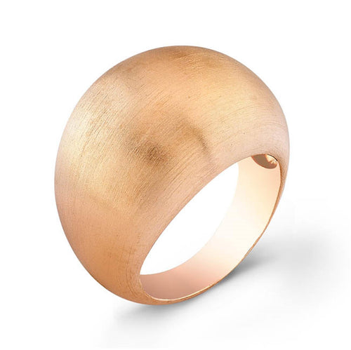 Sterling Silver Rose Gold Plated Dome Ring