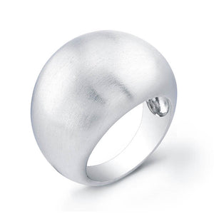 Sterling Silver Rhodium Plated Dome Ring