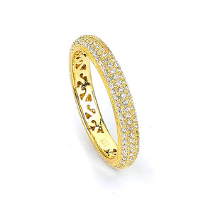 Sterling Silver Gold Plated and Cubic Zirconia Eternity Ring