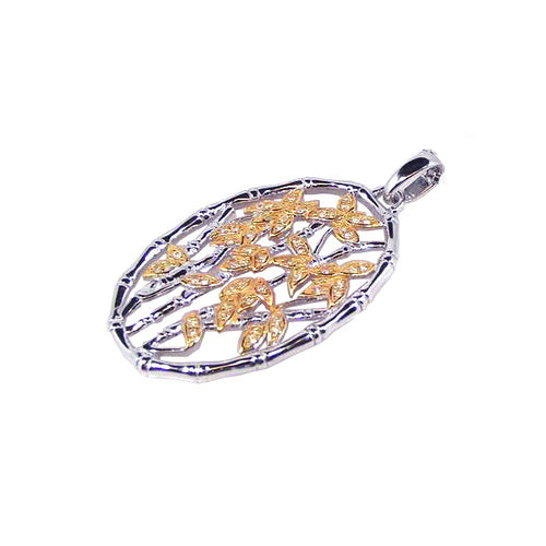 .925 Sterling Silver Rhodium Plated Open Circle Filigree Cubic Zirconia DanglingPendant