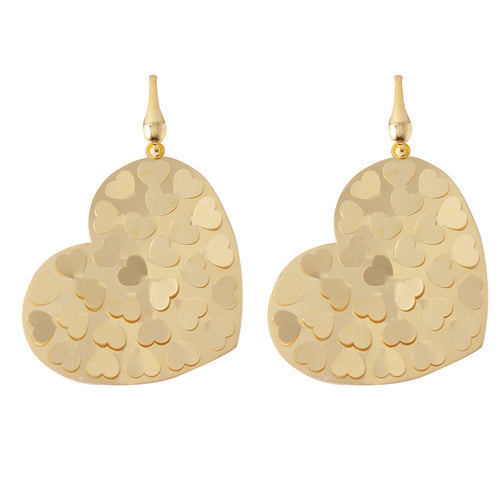 .925 SterlingSilver Gold Plated Flat Scoop Heart Earring