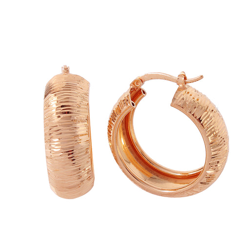 .925 Sterling Silver Rose Gold Plated Armadillo Hoop Earring