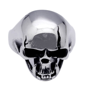 Men's Stainless Steel Large Cracked Skull Ring