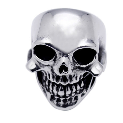 Men's Stainless Steel Large Skull Teeth Rows Ring