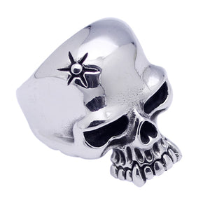 Men's Stainless Steel Star Skull Head Ring