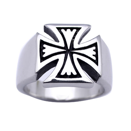 Men's Stainless Steel Cross Ring