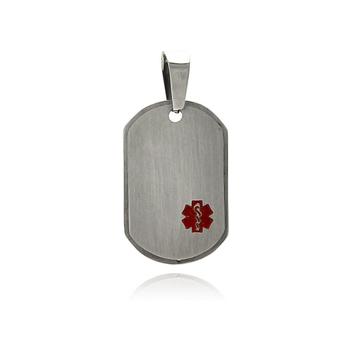 Stainless Steel Medical ID Tag Charm Pendant