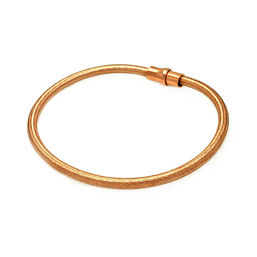.925 Sterling Silver Rose Gold Plated Shiny Italian Bracelet
