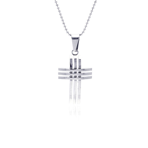 Stainless Steel 5 Row Cross Charm Pendant