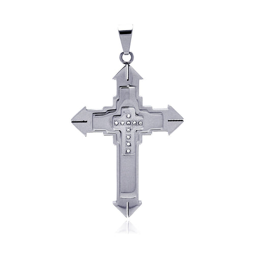 Stainless Steel Multi Layer Cross Charm Pendant