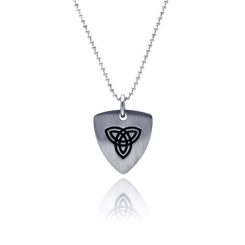 Stainless Steel Triangular Disc Celtic Design Dog Tag Charm Pendant