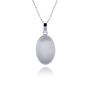 Stainless Steel Plain Oval Dog Tag Charm Pendant