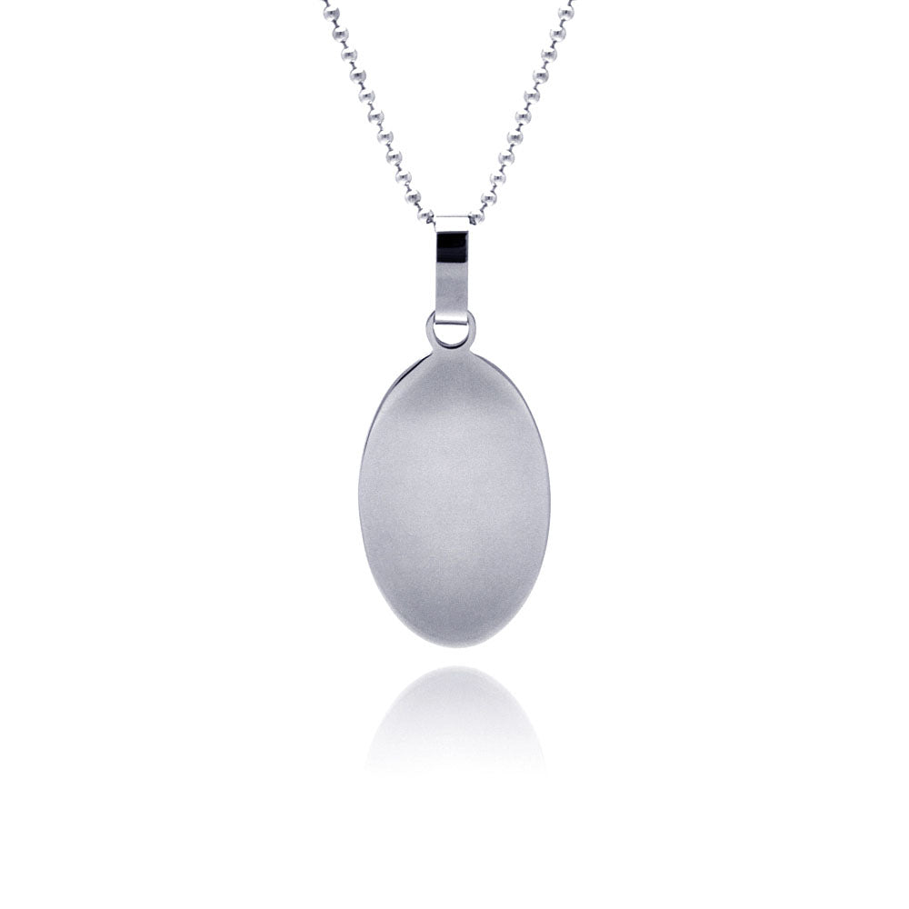 Stainless Steel Plain Oval Dog Tag Charm Pendant