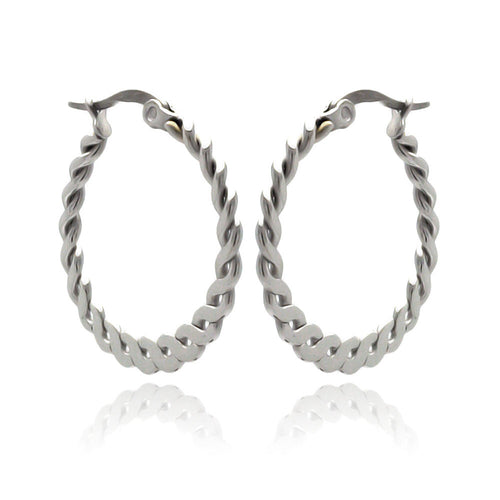 Stainless Steel Twisted Rope Hoop Earring