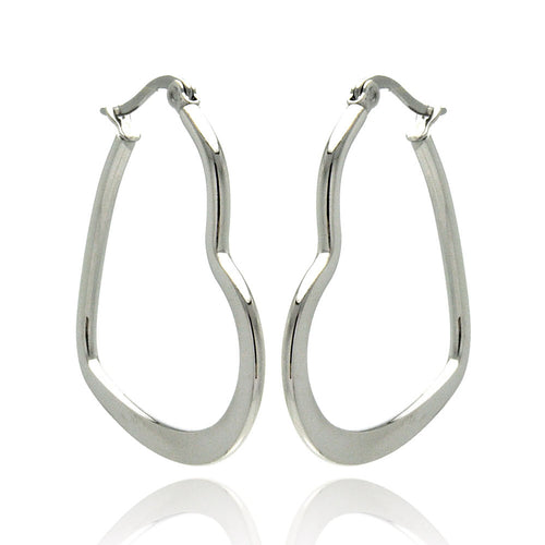 Stainless Steel Heart Hoop Earring