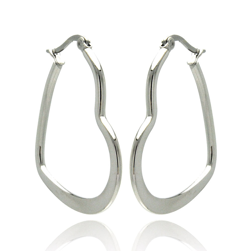 Stainless Steel Heart Hoop Earring