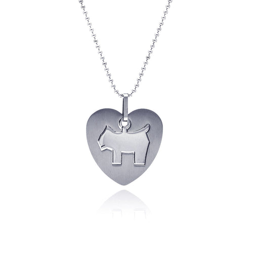 Stainless Steel Dog Heart Charm Pendant
